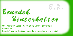 benedek winterhalter business card